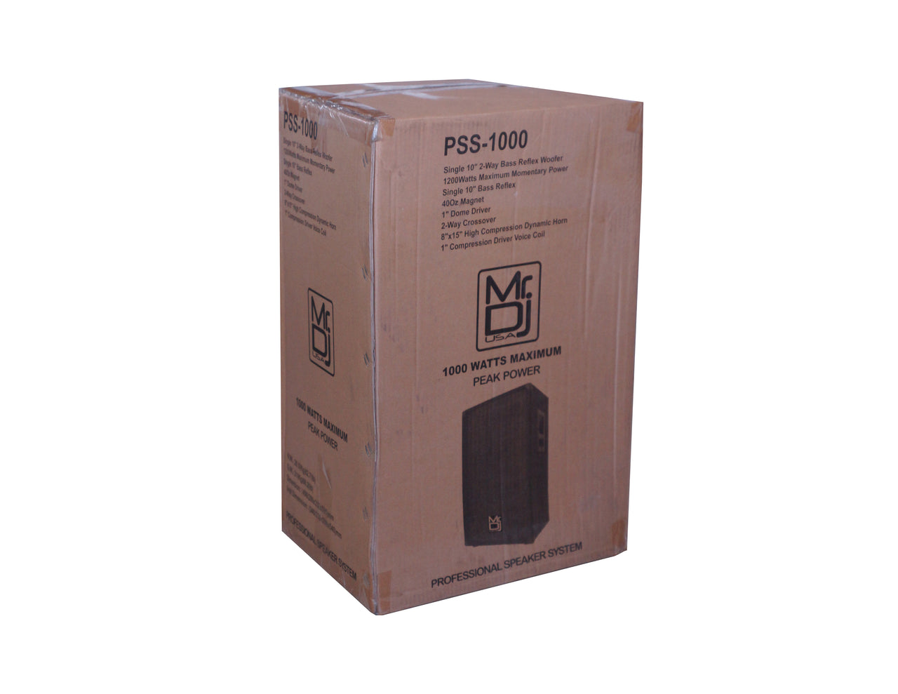 MR DJ PSS-1000 Single 10" Passive 1200 Watts 2-Way DJ/PA PRO Audio Loudspeaker