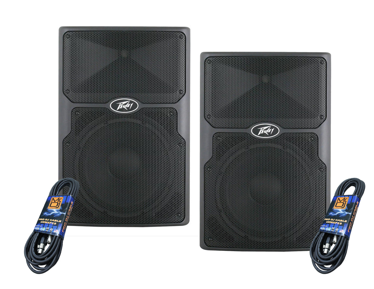 (2) PVXP12 DSP 12 inch Powered Speaker 830W 12" Powered Speaker with 1.4" Compression Driver,+ Free Mr. Dj XLR Cable