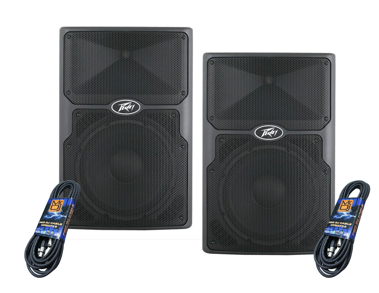 2 PVXP15 DSP 15" Powered Speaker 830W with 1.4" Compression Driver,+ XLR Cables