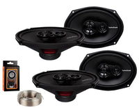 Thumbnail for 2 Pairs of Rockford Fosgate Prime R169X3 260W Peak (130W RMS) 6x9 3-Way Prime Series Coaxial Speakers - 4 Speakers + Absolute 100FT Speaker Wire + Magnet Phone Holder