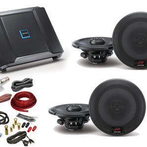 Alpine R2-S65 6.5" Coax speakers + R2-A60F 600W 4-Ch Amp + Wiring Amp Kit