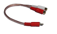 Thumbnail for Crux RCA-1M2F  RCA 1 Male to 2 Female Y Cable, Clear Jacket