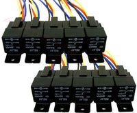 Thumbnail for 10 Absolute USA 12V 30/40 Amp SPDT Automotive Marine Bosch / Tyco Style 5 Pin Relay with Wires & Harness Socket