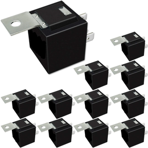  12V 5 Pin SPDT relay socket with metal tab, ideal for automotive, marine, trucks, and RV applications, supports 40 amp relay.