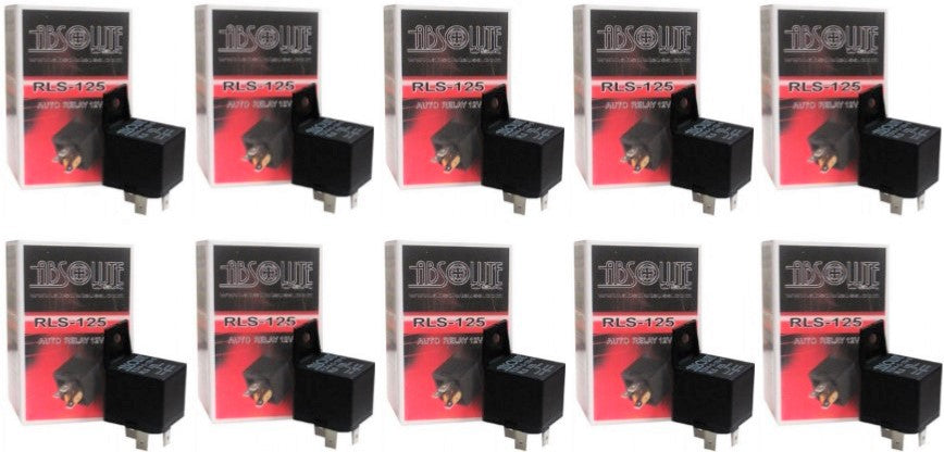 Absolute USA 12V 30/40 Amp SPDT Automotive Marine Bosch / Tyco Style 5 Pin Relay (10 Pack)
