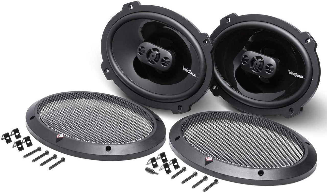 2 Pairs of Punch P1694 300W 6x9 4-Way Full Range Coaxial Speakers + Magnet Phone Holder
