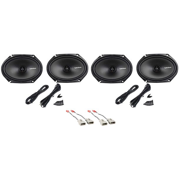 Front+Rear Rockford Fosgate Factory Speaker Replacement For 1991-94 Mazda Navajo