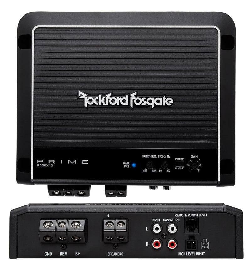 Rockford Fosgate Prime R500X1D 1-Channel Class D Car Mono Amplifier