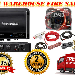 Rockford Fosgate Prime R500X1D 1-Channel Class D Car Mono Amplifier + 4G Amp Kit