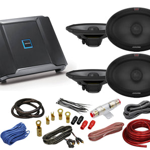 2x ALPINE R-S69.2 300w 6x9" Car Audio 2-Way Speakers+Alpine RA60F 4-Channel Amplifier
