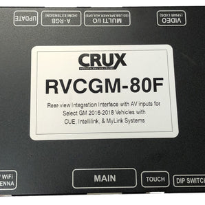 Crux RVCGM-80F Front & Rear Camera Integration Interface with AV inputs for Select GM 2016-2018 Vehicles with CUE, Intellilink, & MyLink Systems