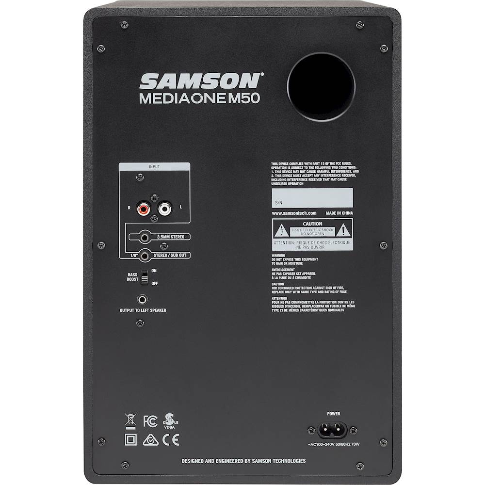 Samson SAM50 MediaOne 5.25" 40W 2-Way Powered Studio Monitors (Pair)