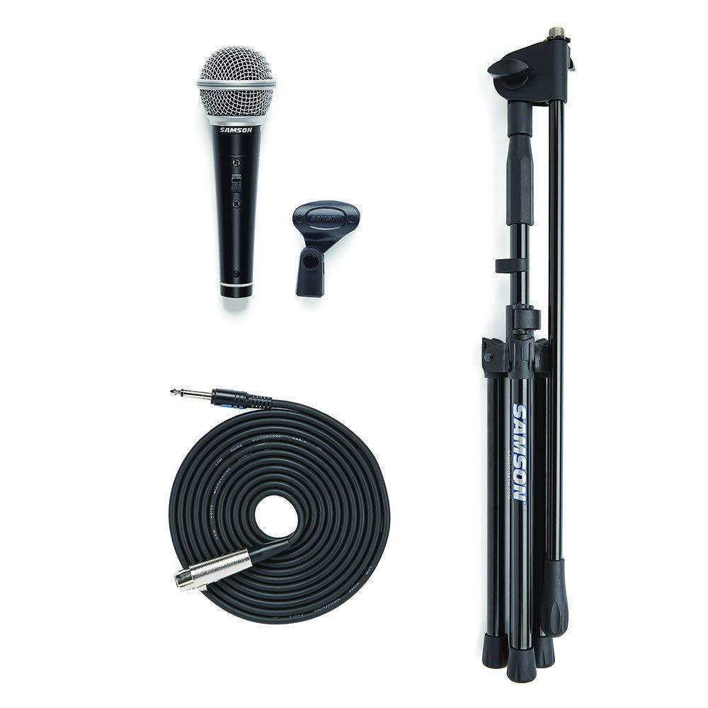 Samson SAVP10CE Vocal Microphone-Boom Stand & 1/4 inch to XLR cable Pack