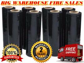 PATRON 18" x 1500' SQ 8 Rolls Pallet Wrap Stretch Film Hand Shrink Wrap 1500 SQ FEET Black