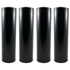 4 Pack 4000FTX18" Stretch Film Plastic Wrap Shrink Film Pallet Wrap 80 Gauge Black