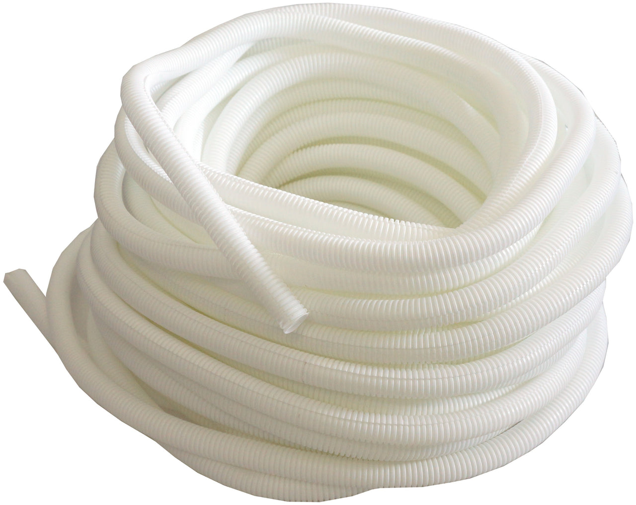 Absolute SLT14-20WH 20' 1/4" 5mm white split wire loom conduit polyethylene corrugated tubing sleeve tube