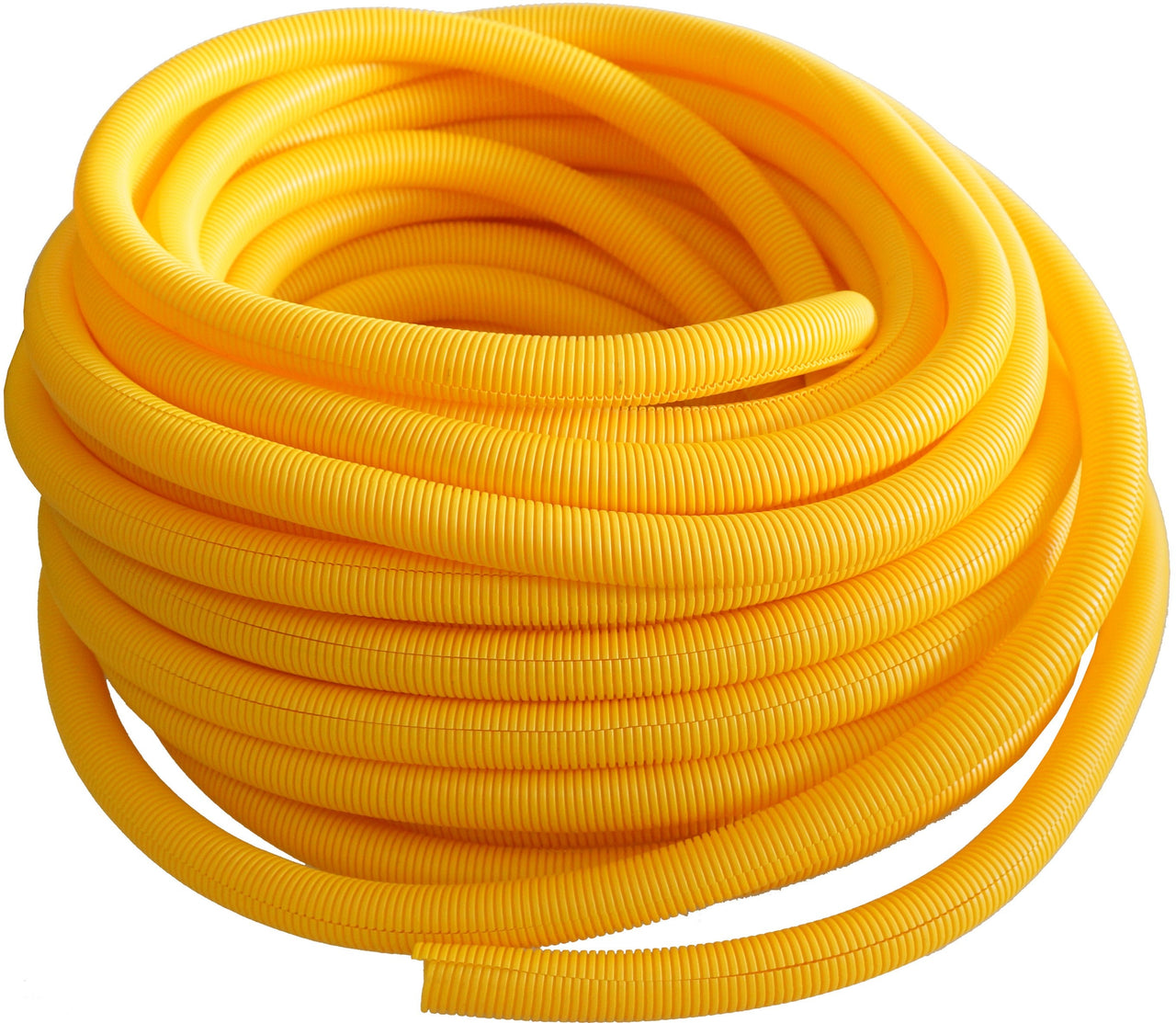 Absolute SLT14-20YL 20' 1/4" 5mm yellow split wire loom conduit polyethylene corrugated tubing sleeve tube