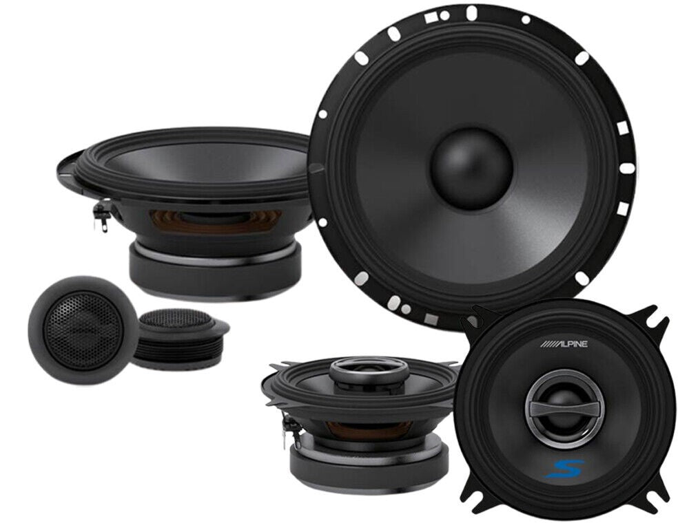 Alpine S-Series S-S65C 6.5" 2-Way Component Speaker & S-S40 4" Coaxial Speakers