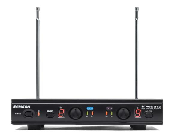 SAMSON Stage 212 Dual VHF Handheld Wireless Microphones for Church Sound Systems
