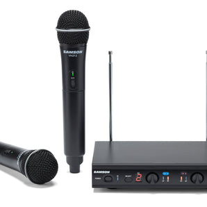SAMSON Stage 212 Dual VHF Handheld Wireless Microphones for Church Sound Systems