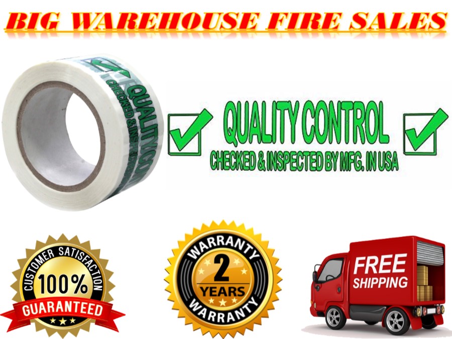Absolute USA TAPEGREENQC 30 Rolls 2.5" 110 Yards Box Sealing Tape,<br/> Printed Message "QUALITY CONTROL CHECKED & INSPECTED BY MFG. IN USA"  Printed with the message "QUALITY CONTROL CHECKED & INSPECTED BY MFG. IN USA"