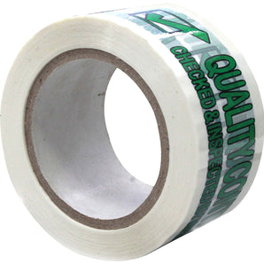 Absolute USA 30 Rolls Quality Control Printed Sealing Tape - 2.5" x 110 Yards - Green QC Checked & Inspected Message - Bulk Packaging Tape (30 Pack)