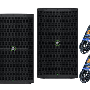 Pair Mackie THUMP215 15” 1400W Powered Loudspeaker + Dj Cables