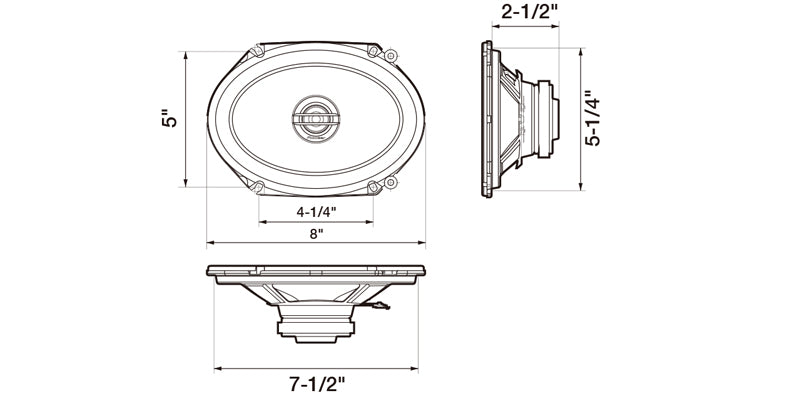 Pioneer TS-G6820S 500W Max (80W RMS) 6"x8" G-Series 2-Way Coaxial Car Speakers