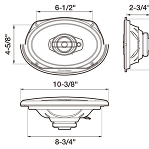 Pioneer TS-G6930F 800W Peak (90W RMS) 6x9" G-Series 3-Way Coaxial Car Speakers