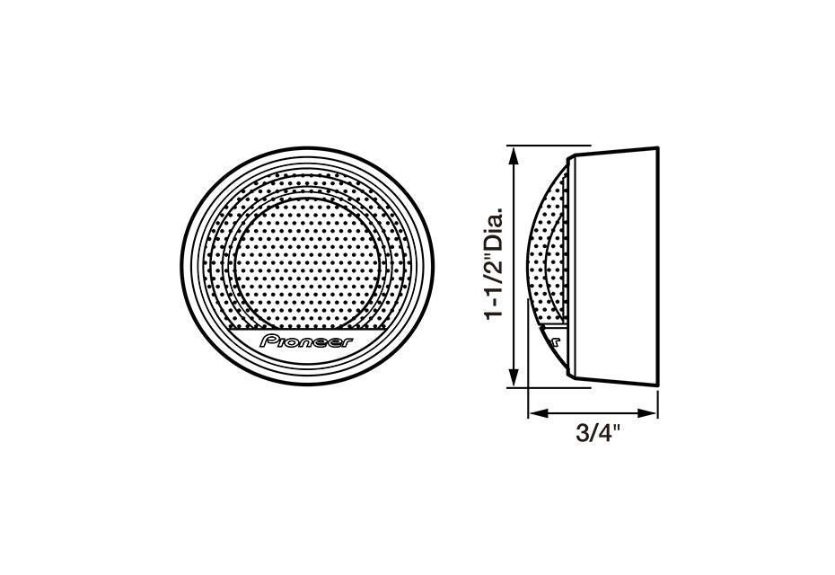 Pioneer TS-T15 240W Peak (120W RMS) 3/4" Soft Dome Tweeters