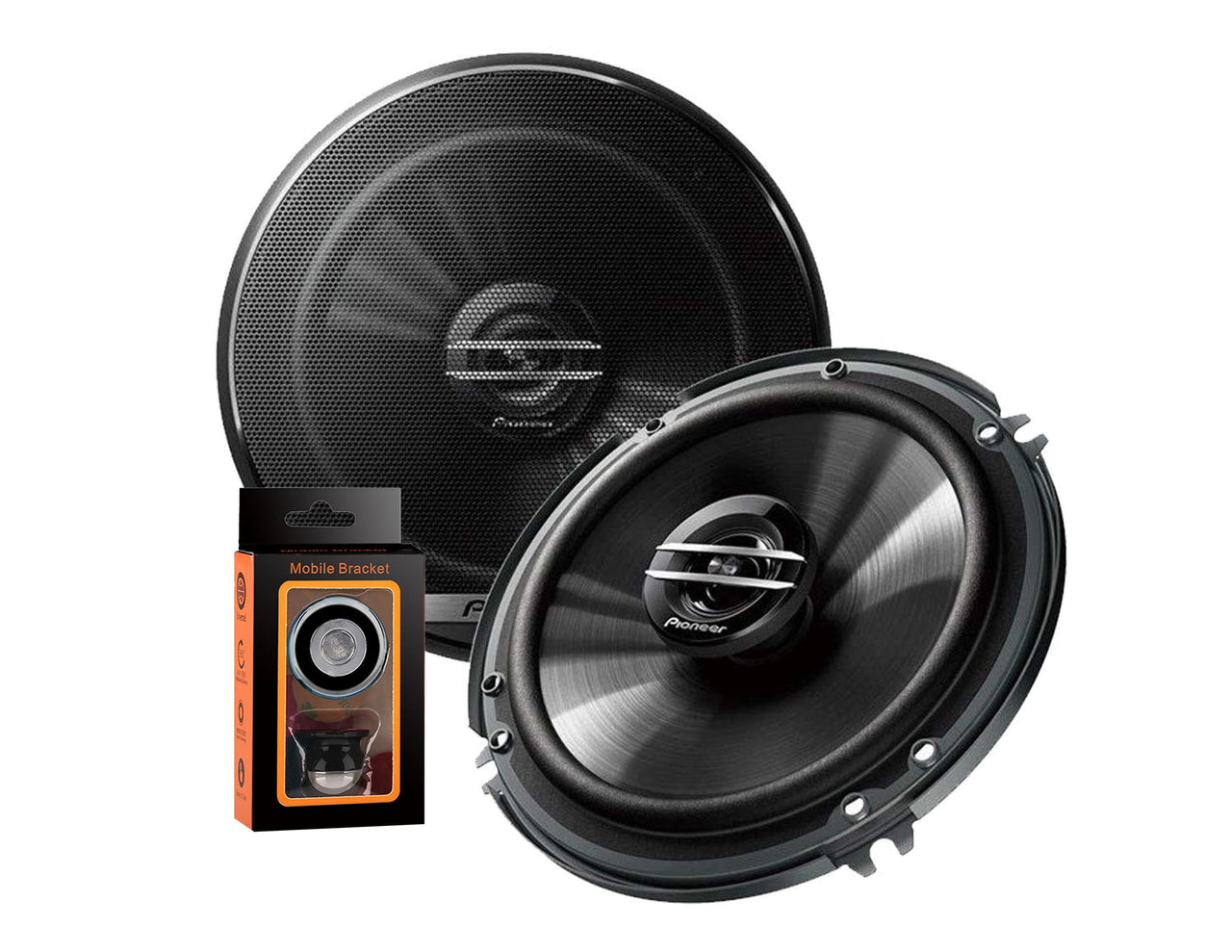 Pioneer TS-G1620F 600W Max (80W RMS) 6.5" G-Series 2-Way Coaxial Car Speakers + Absolute Magnet Phone Holder