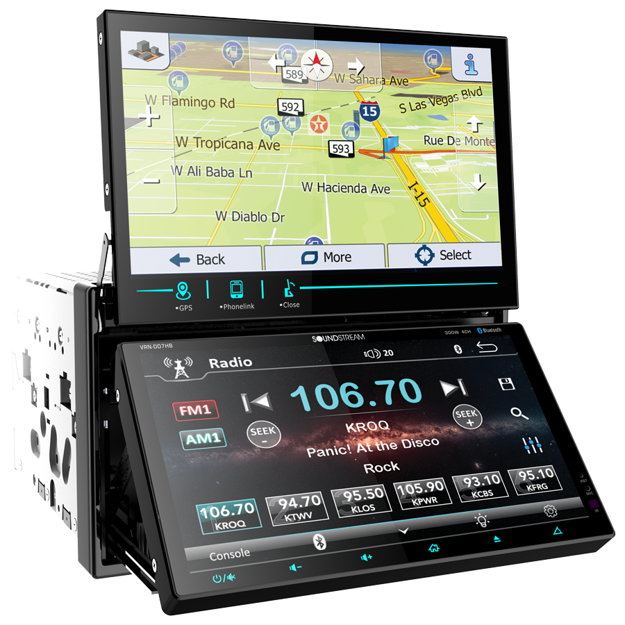 Soundstream VRN-DD7HB  DUAL 7" 2-DIN DVD/CD Touchscreen Headunit w/ Navigation & PhoneLink