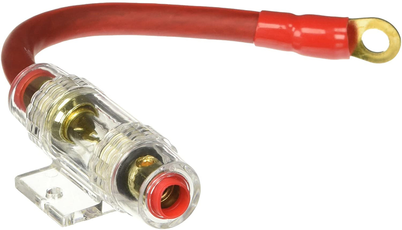 XP Audio XAGUFHPK4R 4-8 Gauge Red Power Cable 100% OFC Copper CCA With AGU Inline Fuse Holder with 60 Amp Fuse