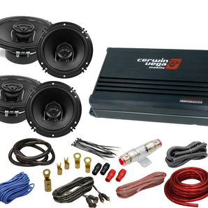 Cerwin Vega XED6004D 4CH Car Micro Amplifier & 4 XED-62 6.5" Speaker + 4 Gauge Amp Kit