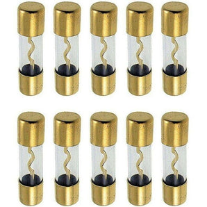 Absolute AGU100 10 pcs Gold AGU 100 Amp (100A) Car Stereo Inline Amp Glass Fuse