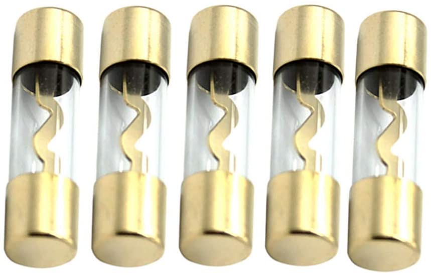 Absolute AGU100 5 Pack AGU Gold Standard Glass Fuses 100 Amp 12 Volts Car Stereo  Home Marine ATV