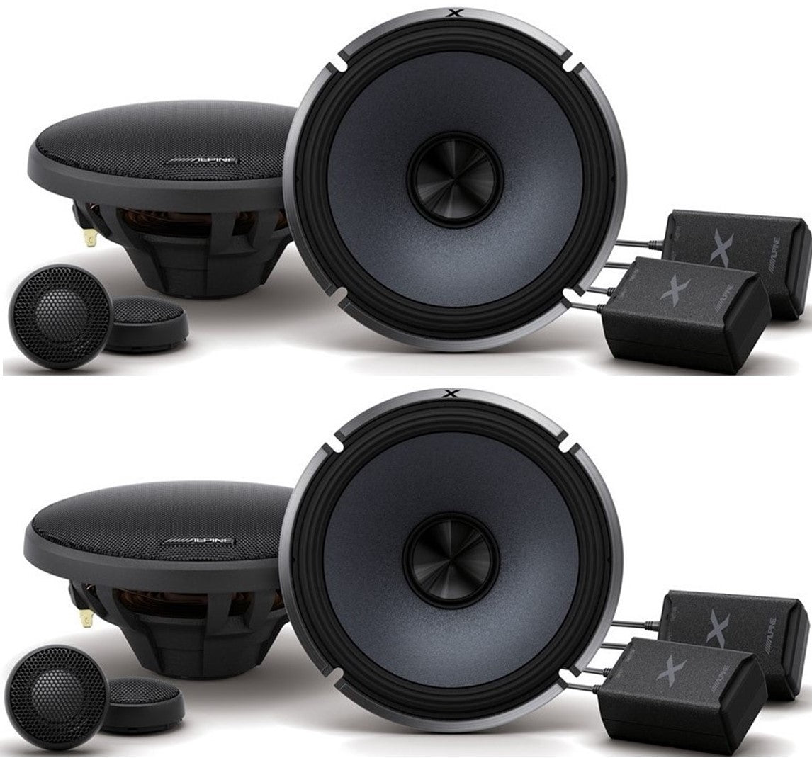 2 Pairs ALPINE X-S65C X-Series 6-1/2" component speaker system