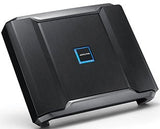 Alpine R-A75M Mono Amplifier, sleek black design, high power output, ideal for car audio systems.