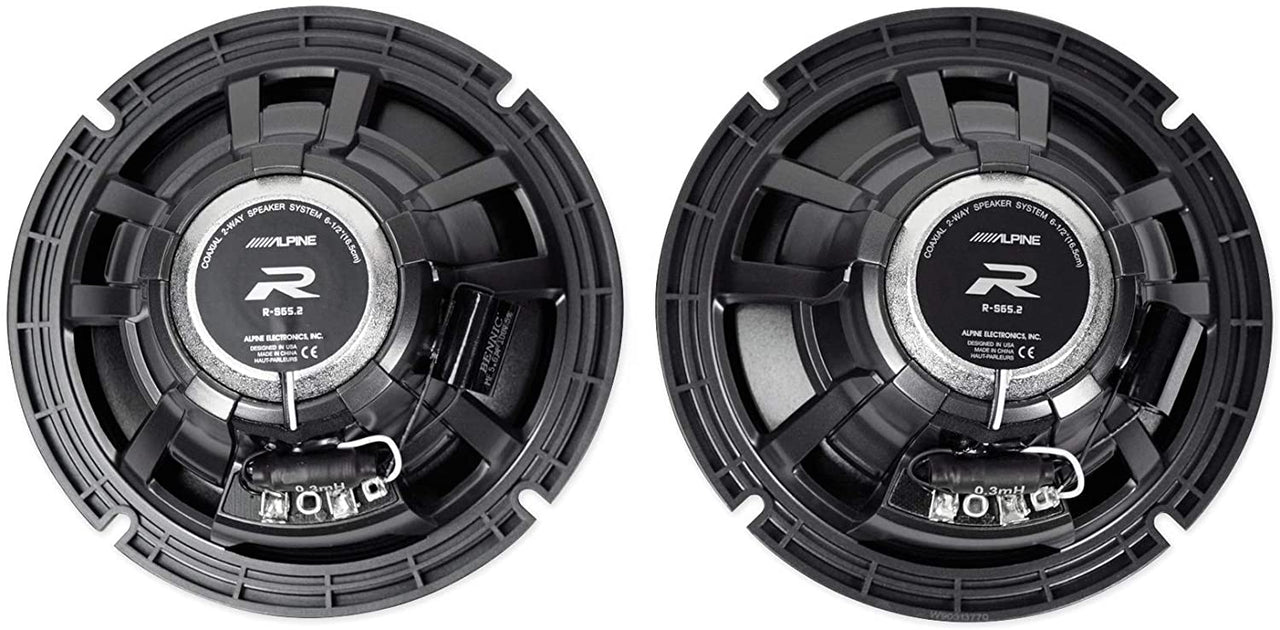 2 Alpine R-S65.2 (RS652) 6.5" Speaker<br/> 300W MAX 100W RMS R-Series 6-1/2" 2-way Car Speakers