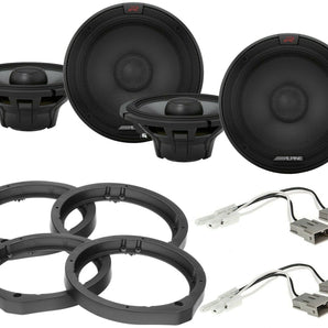 2 Alpine R2-S65 Front & Rear Speaker Adapters Harness Fit Select Honda Acura