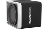Alpine R-SB10V Pre-Loaded 10-inch Subwoofer Enclosure with Mono Amplifier.