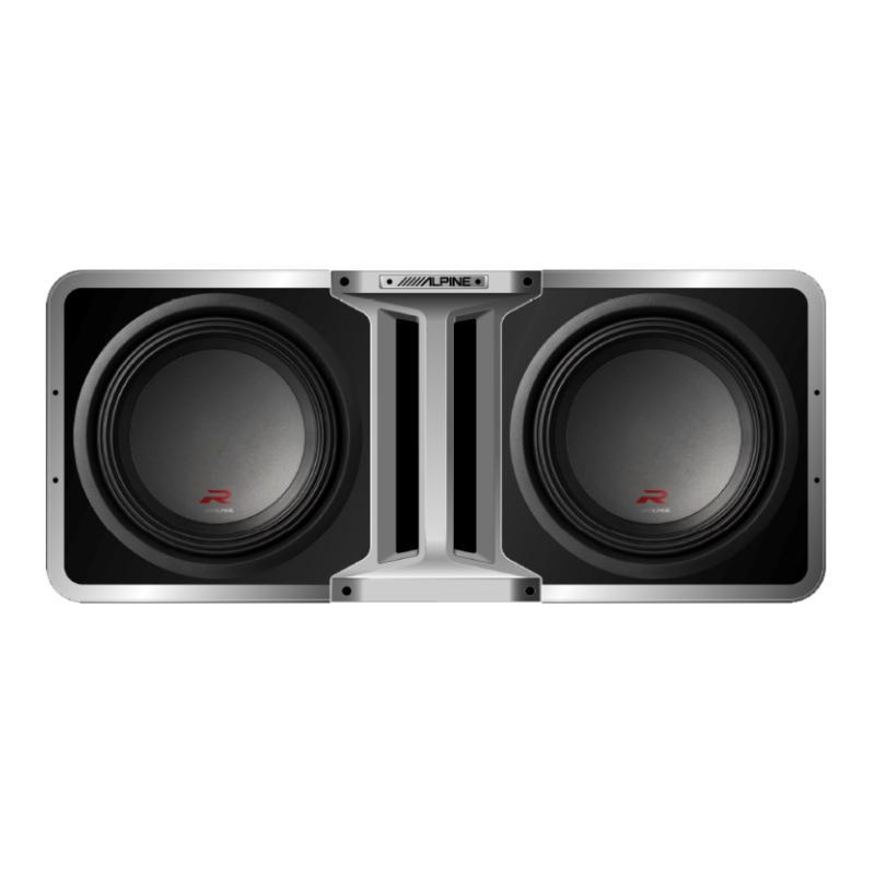 Alpine Pair of R-SB10V Pre-Loaded R-Series 10-inch Subwoofer Enclosures, with KTX-H10 Linking kit