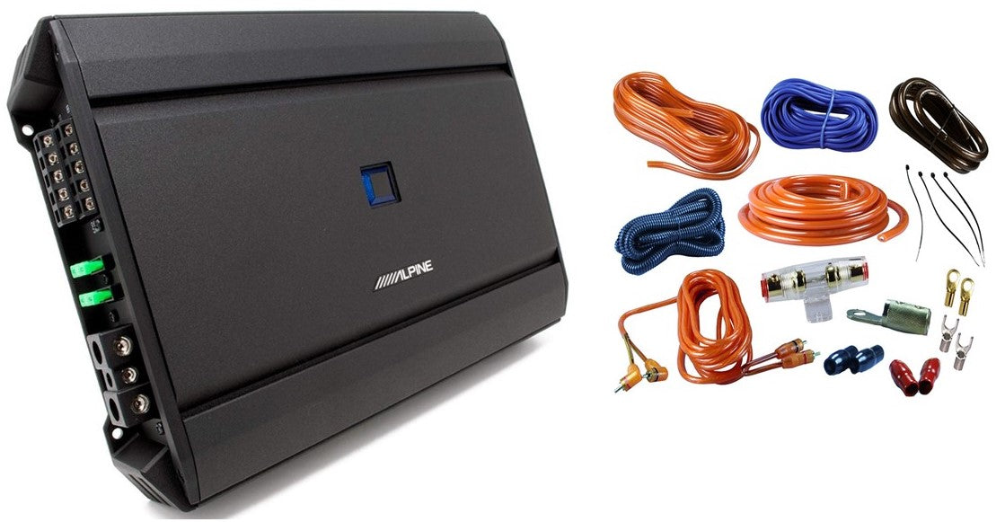 ALPINE S-A55V 440w RMS 5-Channel S-Series Car Audio Amplifier Class D + Absolute 4 Gauge Amp Kit