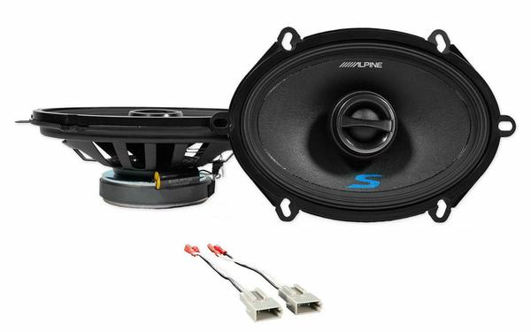 Alpine S-S57 5x7" Front Factory Speaker Replacement Kit For 1993-95 Lincoln Mark VIII + Metra 72-5512 Speaker Harness