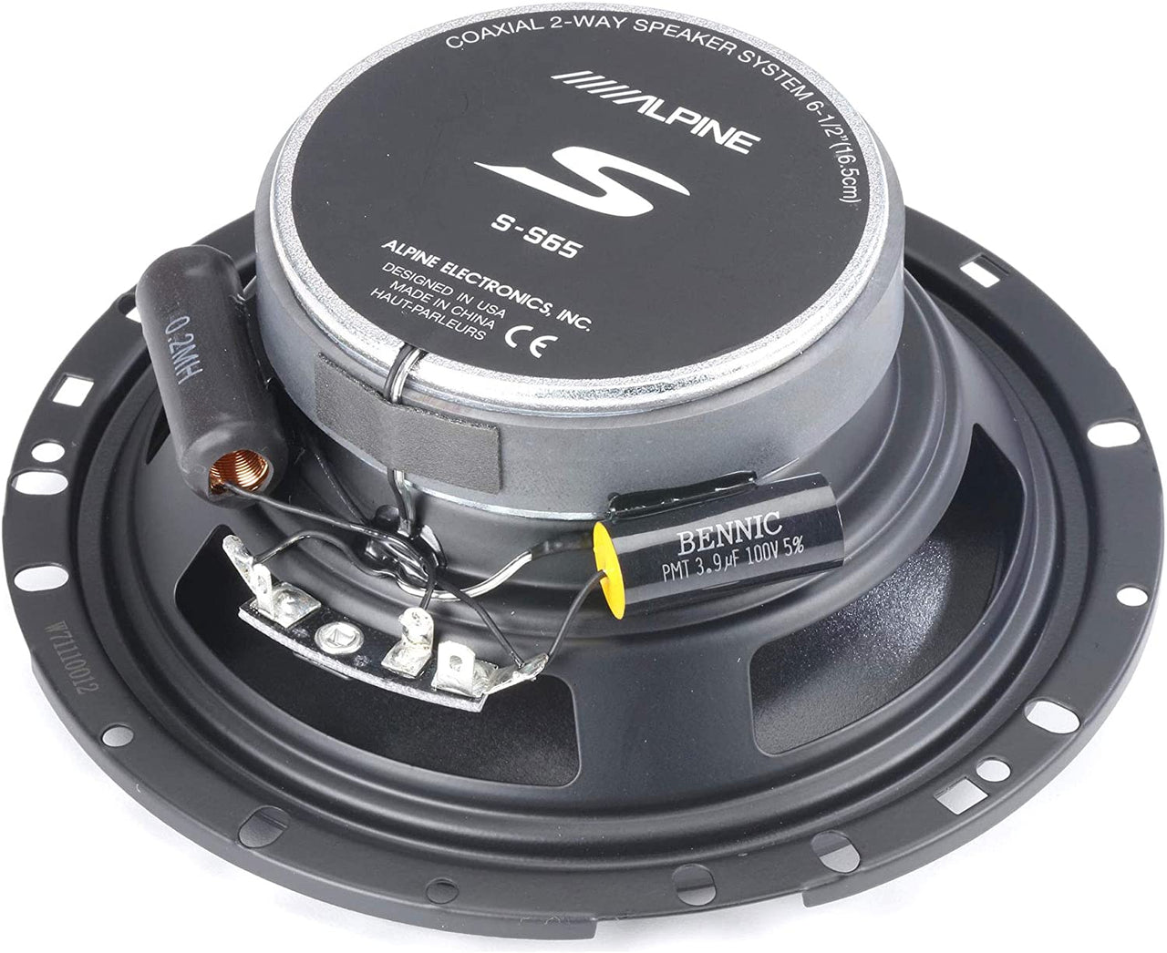 2 Alpine S-S65 Car Speaker 480W Max (160W RMS) 6.5" Type-S 2-Way Coaxial Car Speakers