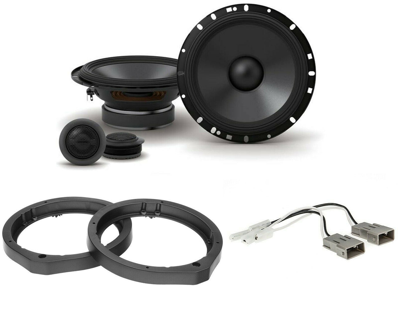 Alpine S-S65C + Front or Rear Speaker Adapters + Harness For Select Honda and Acura Vehicles