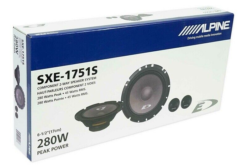 Alpine SXE-1751S Component System 280W Max, 45W RMS 6 1/2" 2-Way Component Speakers