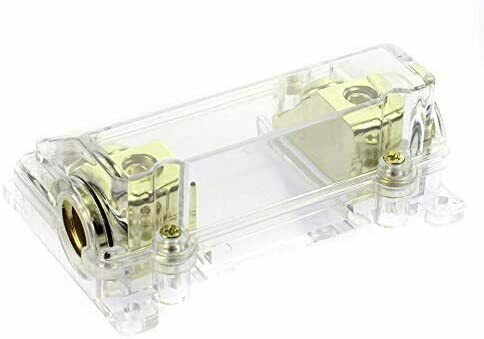 Absolute USA ANH-0 Gold Inline ANL Fuse Holder Fits 0, 2, 4 Gauge with 120AMP Fuse