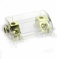 Thumbnail for Absolute USA ANH-0 Gold Inline ANL Fuse Holder Fits 0, 2, 4 Gauge with 80AMP Fuse