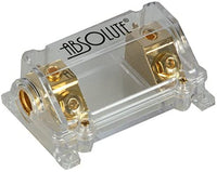 Thumbnail for Absolute USA ANH-0 Gold Inline ANL Fuse Holder Fits 0, 2, 4 Gauge with 120AMP Fuse